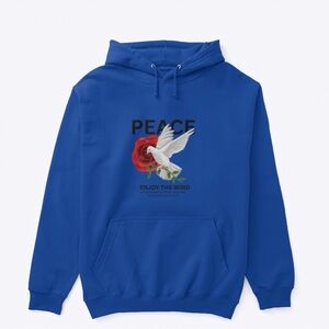 Blue Peace Graphic Hoodie